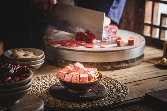 牛肉午餐肉农家乡村复古