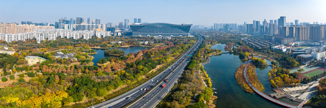 成都锦城湖绕城高速全景图