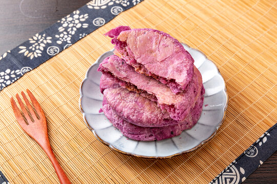 脆皮紫薯饼