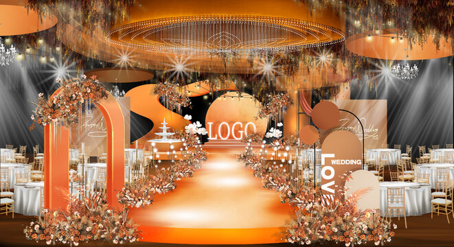 橙色舞台效果图