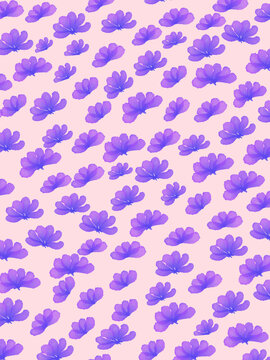 水彩紫色装饰花样