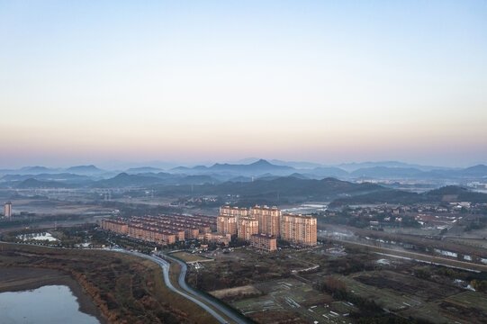 杭州余杭南湖板块航拍