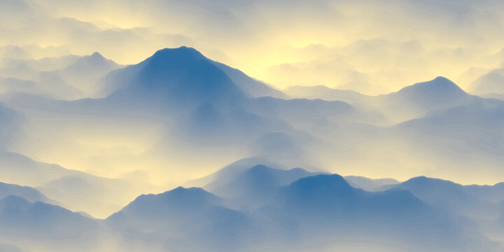 水墨山