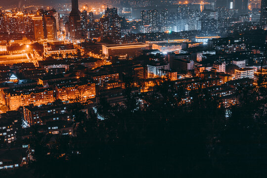 辽宁大连城市建筑风光夜景