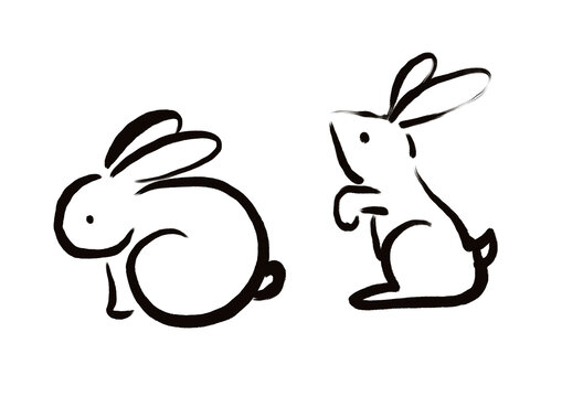 兔子水墨简笔画