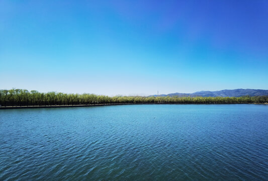 凉爽惬意的夏日湖泊与河流