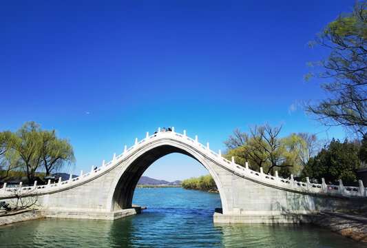 湖面上的拱桥