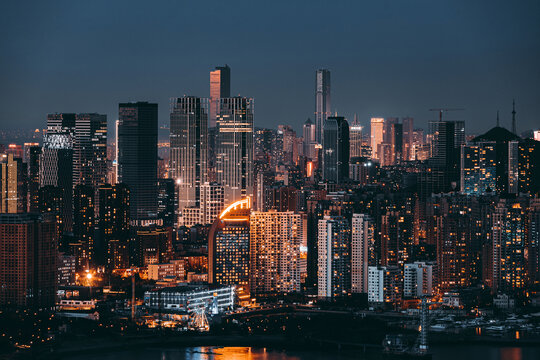 辽宁大连城市建筑风光夜景