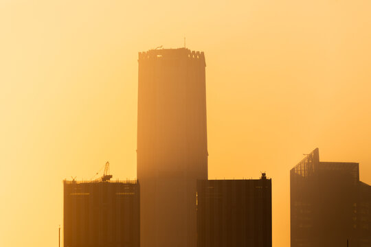 大连城市风光地标建筑剪影