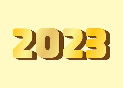 2023年新年文字金色