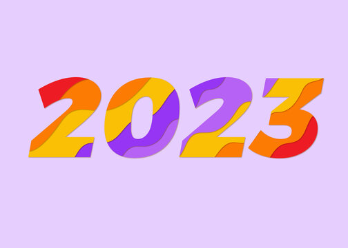 2023年新年文字折纸风格