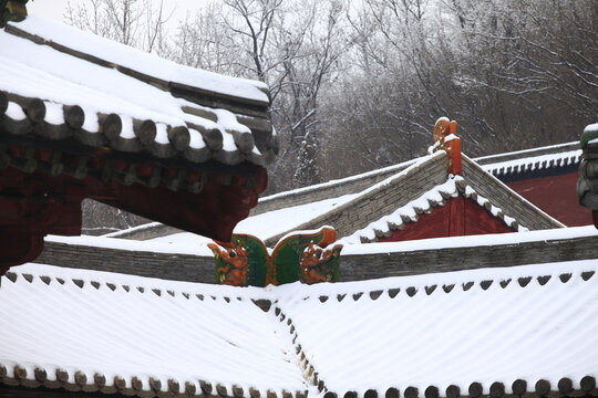 雪后的林里关王庙