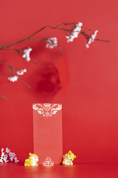 红包创意春节中式风格红色背景