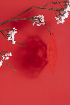 中式风格新春红色背景