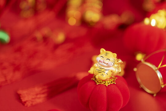 新年春节老虎创意背景