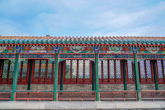 北京颐和园古建筑长廊