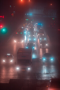 大连城市都市道路交通早晚高峰