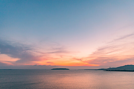 大连风光小黑石海域日落