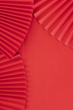 中式风格红色折扇背景