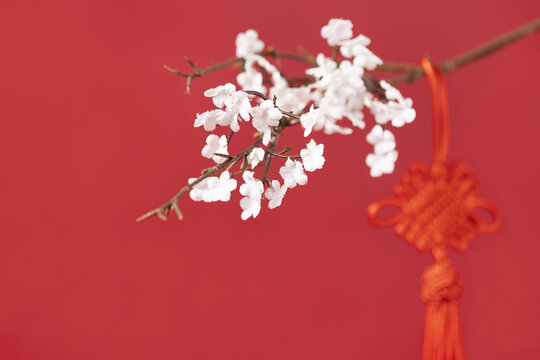 红色中国结新春喜庆背景