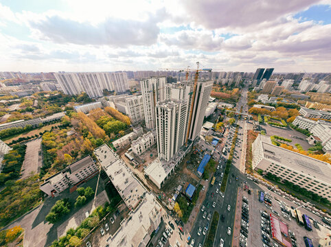 哈尔滨城市航拍全景
