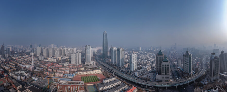 宽幅济南顺河高架桥全景