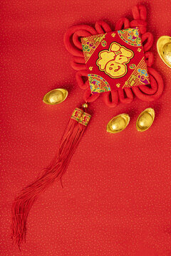 春节新春红色中国结