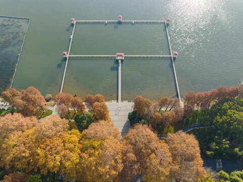 武汉东湖风景区深秋风光