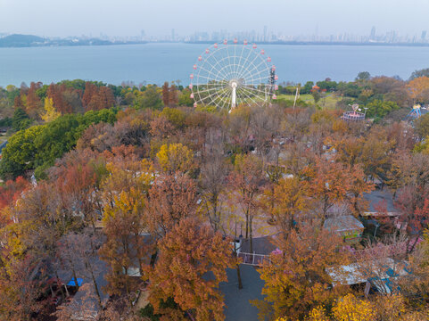 武汉东湖风景区深秋风光