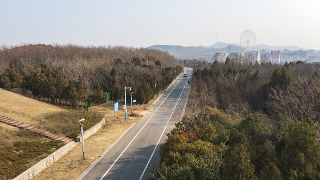 航拍淮南环山路