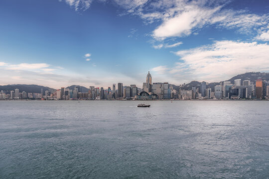 中国香港都市建筑天际线