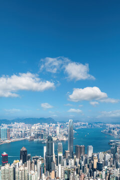 航拍中国香港房地产背景