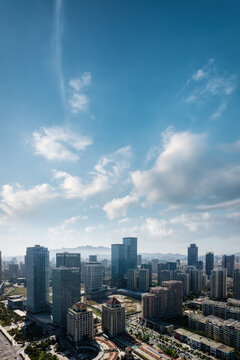 航拍广州城市建筑街景