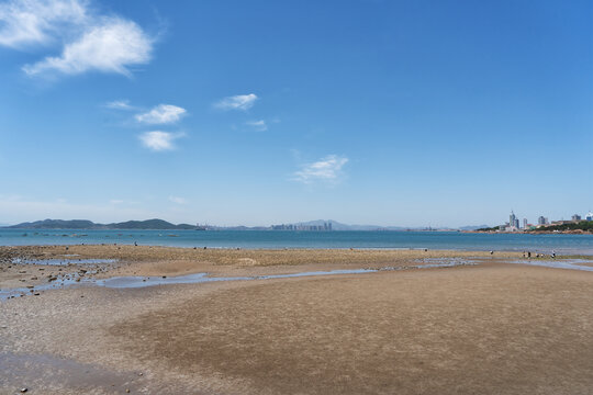 青岛城市海岸线海滩海景