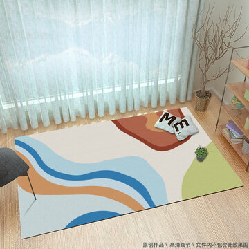 现代抽像布纹地毯地垫