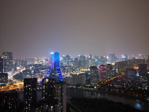 欧洲中心软件园成都夜景