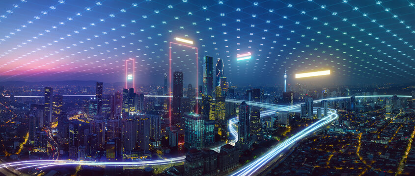 智能城市光轨照片