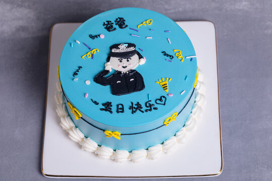 警察手绘蛋糕