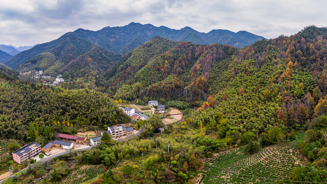 浦江美丽乡村秋色风光航拍