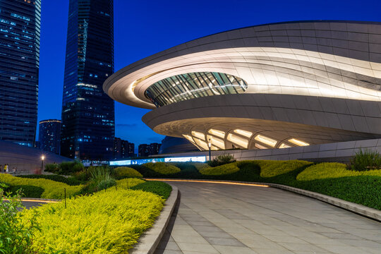 长沙梅溪湖国际文化艺术中心夜景