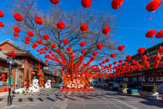 中国传统节日气氛的北京琉璃厂