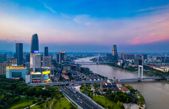 宁波三江口老外滩夜景