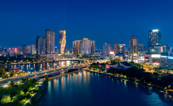 宁波三江口城市夜景