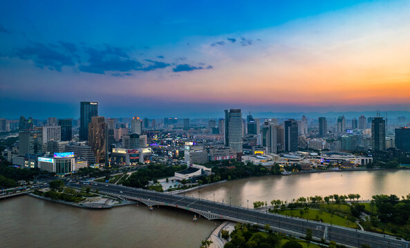 宁波三江口城市夜景