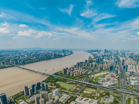 杭州城市大景钱塘江