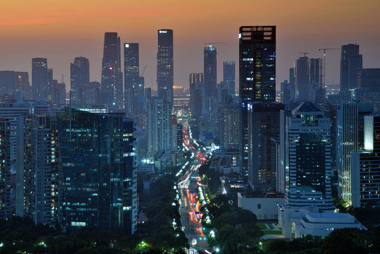 深圳前海城市建筑风光夜景