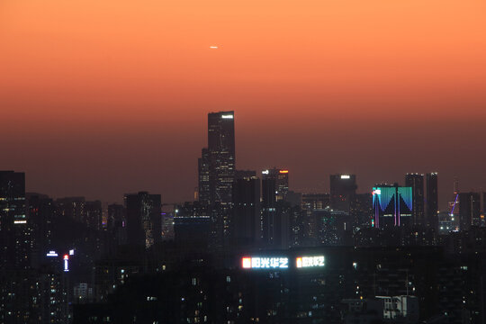 深圳前海城市建筑风光夜景