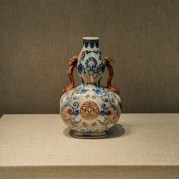 五彩葫芦瓷瓶