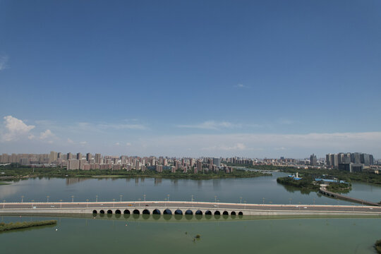 宁夏银川阅海商务区城市风光