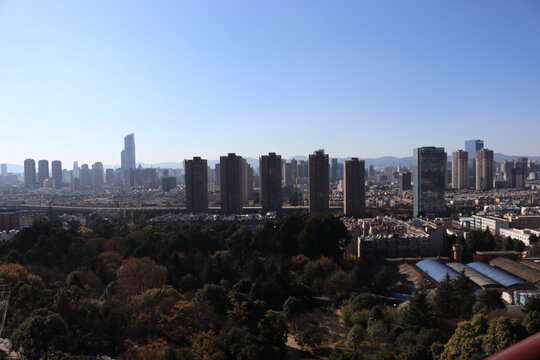 逆光城市风景